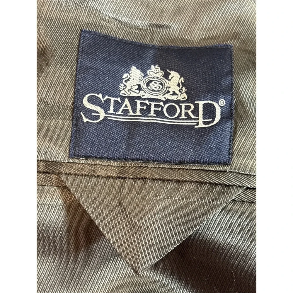 Stafford Essentials Men's Blazer Gray Birdseye‎ Size 42R 100% New Wool 3 Button